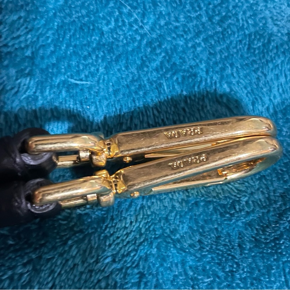 Authentic Prada Black Leather Bag Strap with Gold Tone Hardware - Picture 5 of 9